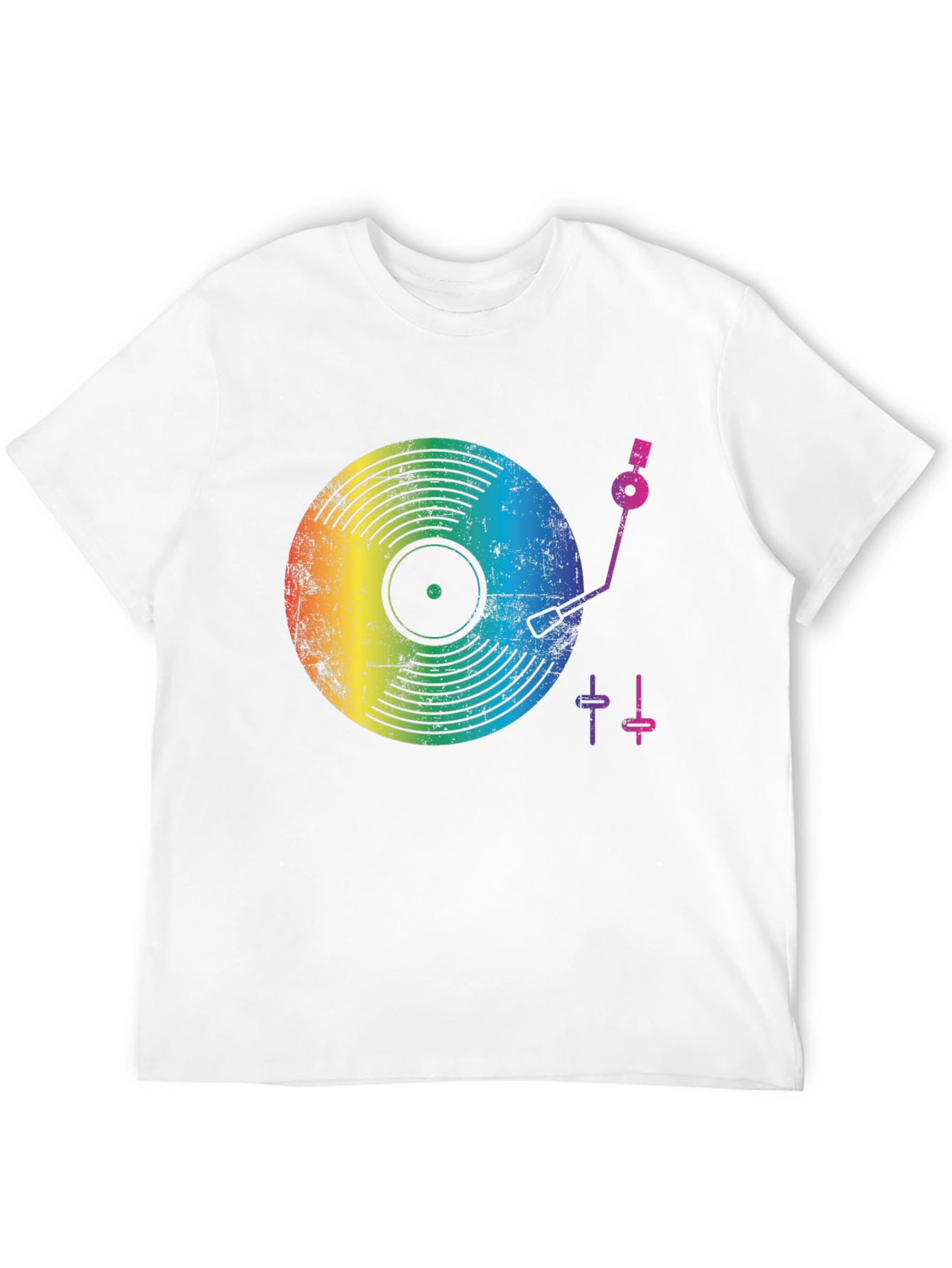 Rainbow Record Player Graphic T-Shirt