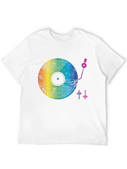 Rainbow Record Player Graphic T-Shirt