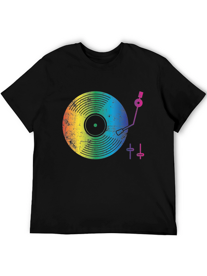 Rainbow Record Player Graphic T-Shirt
