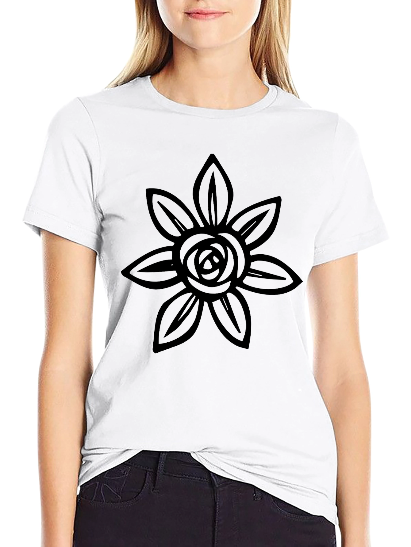Floral Graphic Black T-Shirt