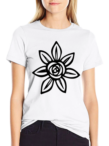 Floral Graphic Black T-Shirt
