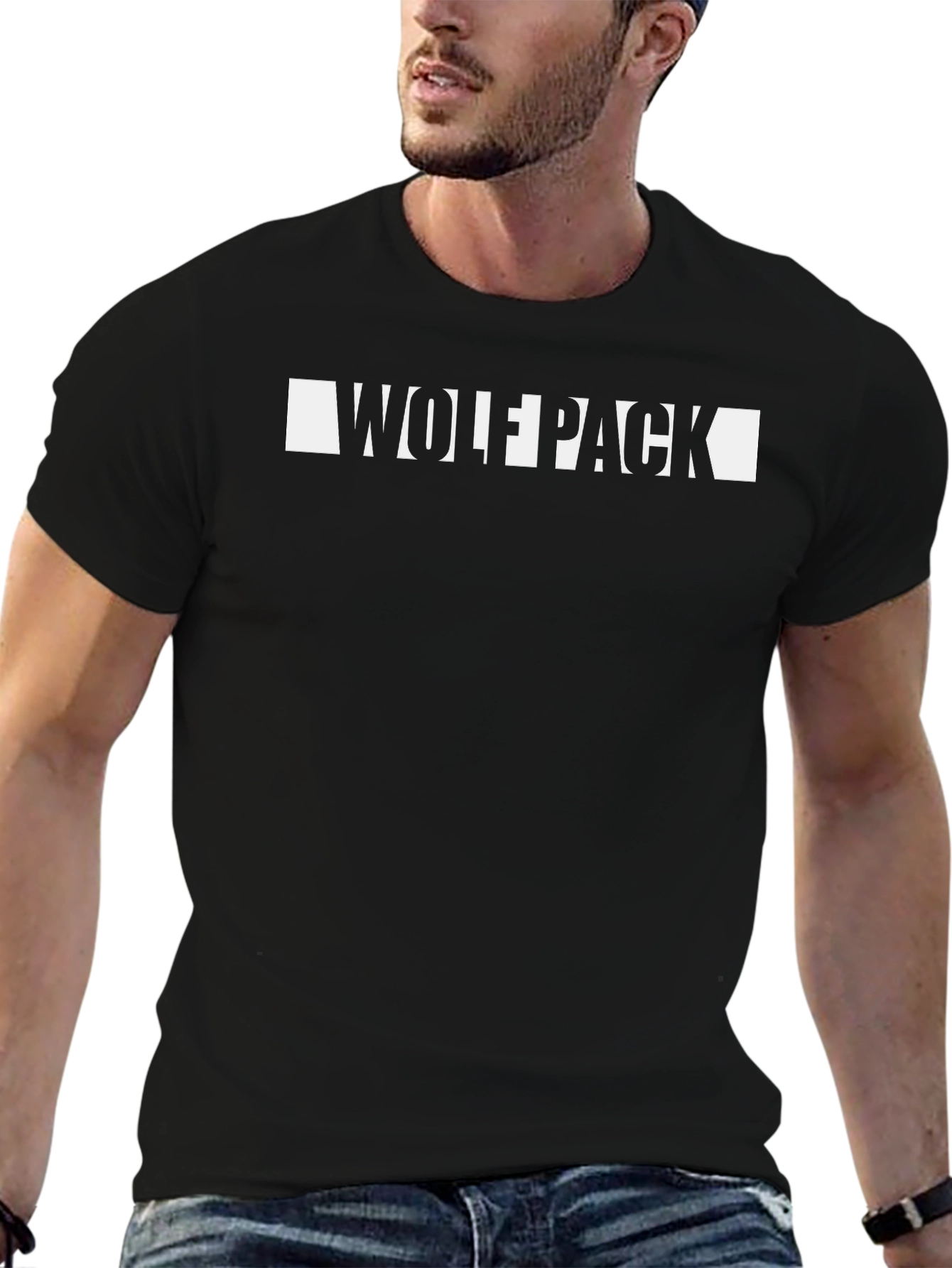 Wolfpack Graphic Tee - Stylish Black Cotton T-Shirt