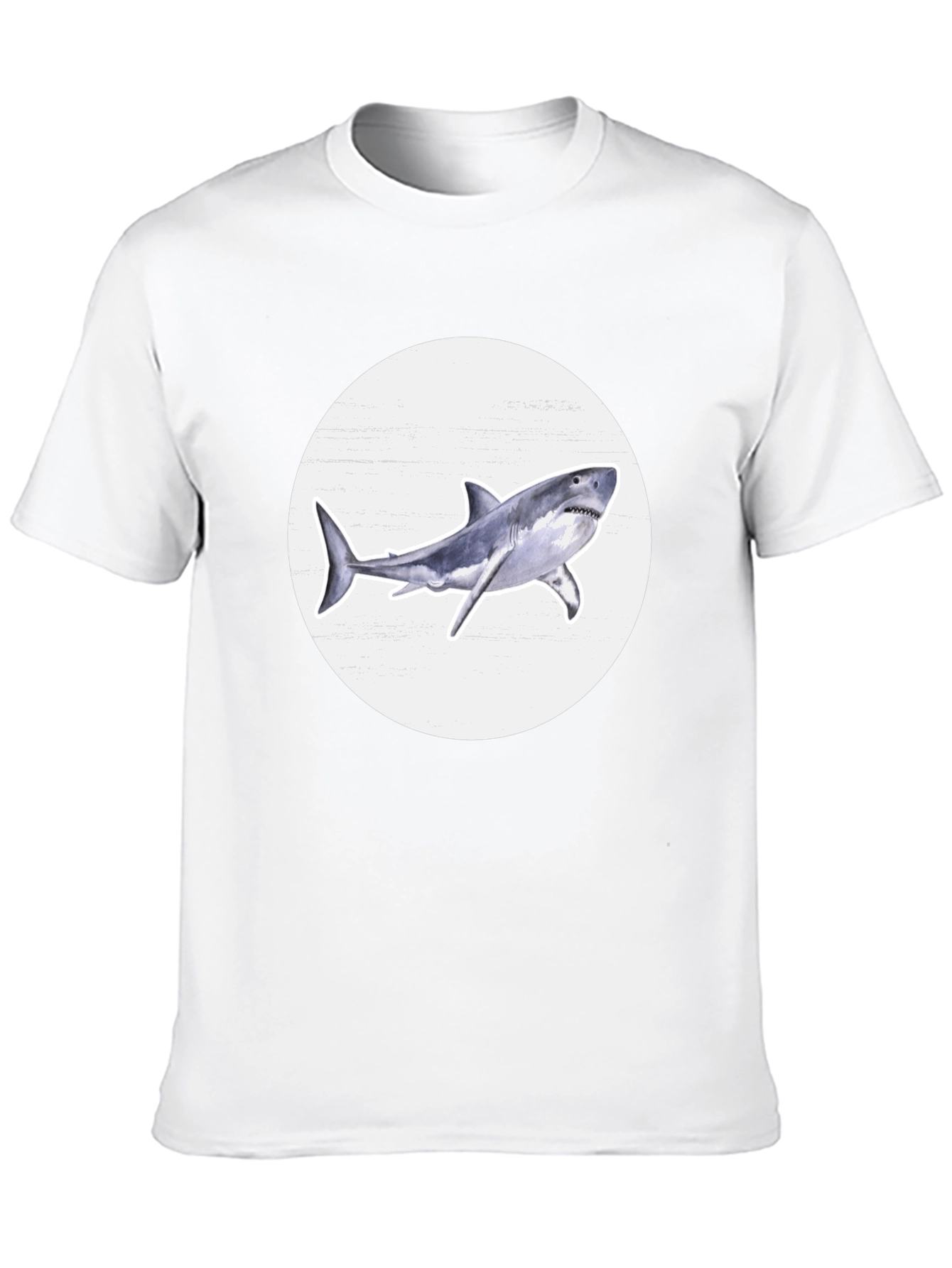 Shark Graphic Print Black Crew Neck T-Shirt