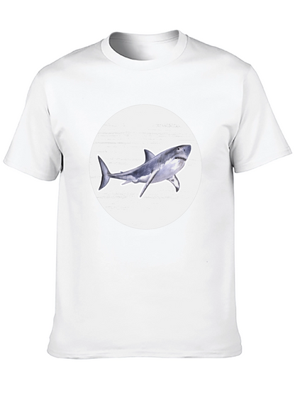 Shark Graphic Print Black Crew Neck T-Shirt
