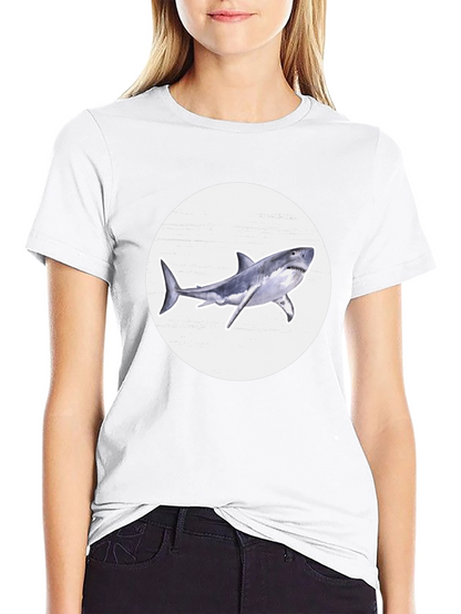 Shark Graphic Print Black Crew Neck T-Shirt