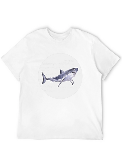 Shark Graphic Print Black Crew Neck T-Shirt