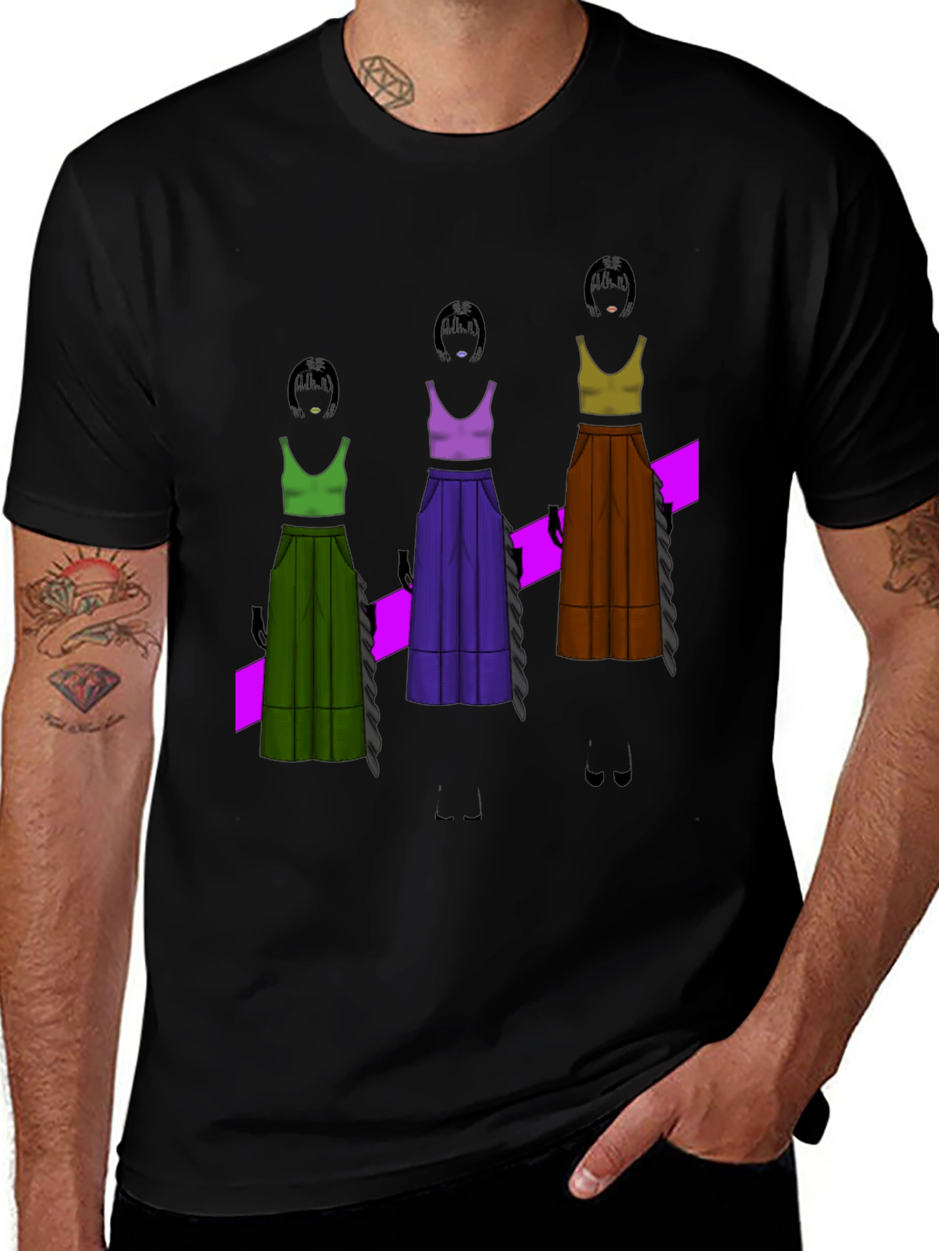 Unique Graphic T-Shirt - Fashion Illustration