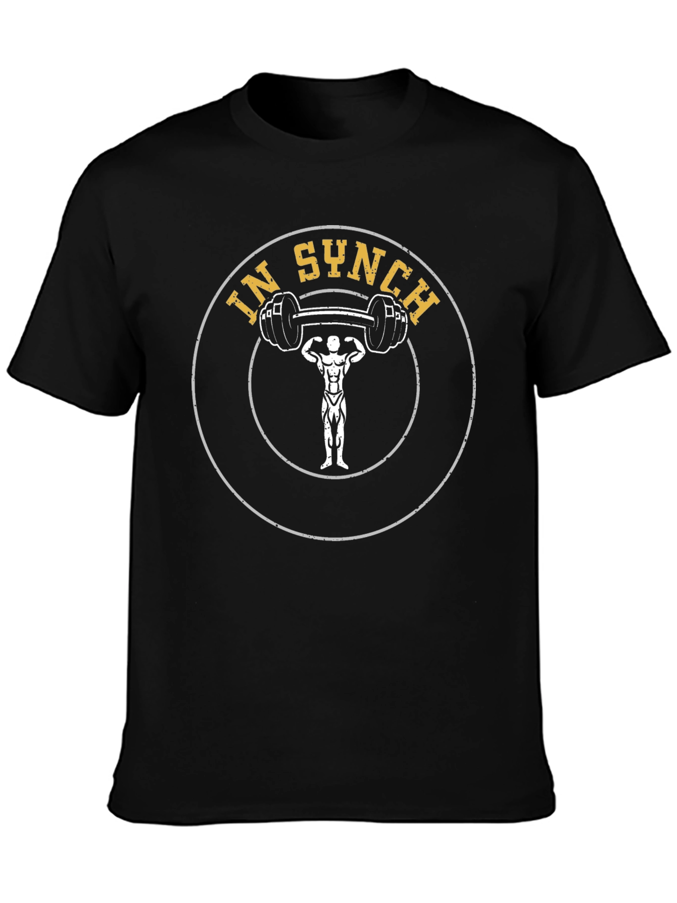 In Synch Gym Black Graphic T-Shirt