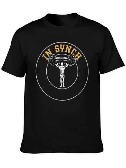 In Synch Gym Black Graphic T-Shirt