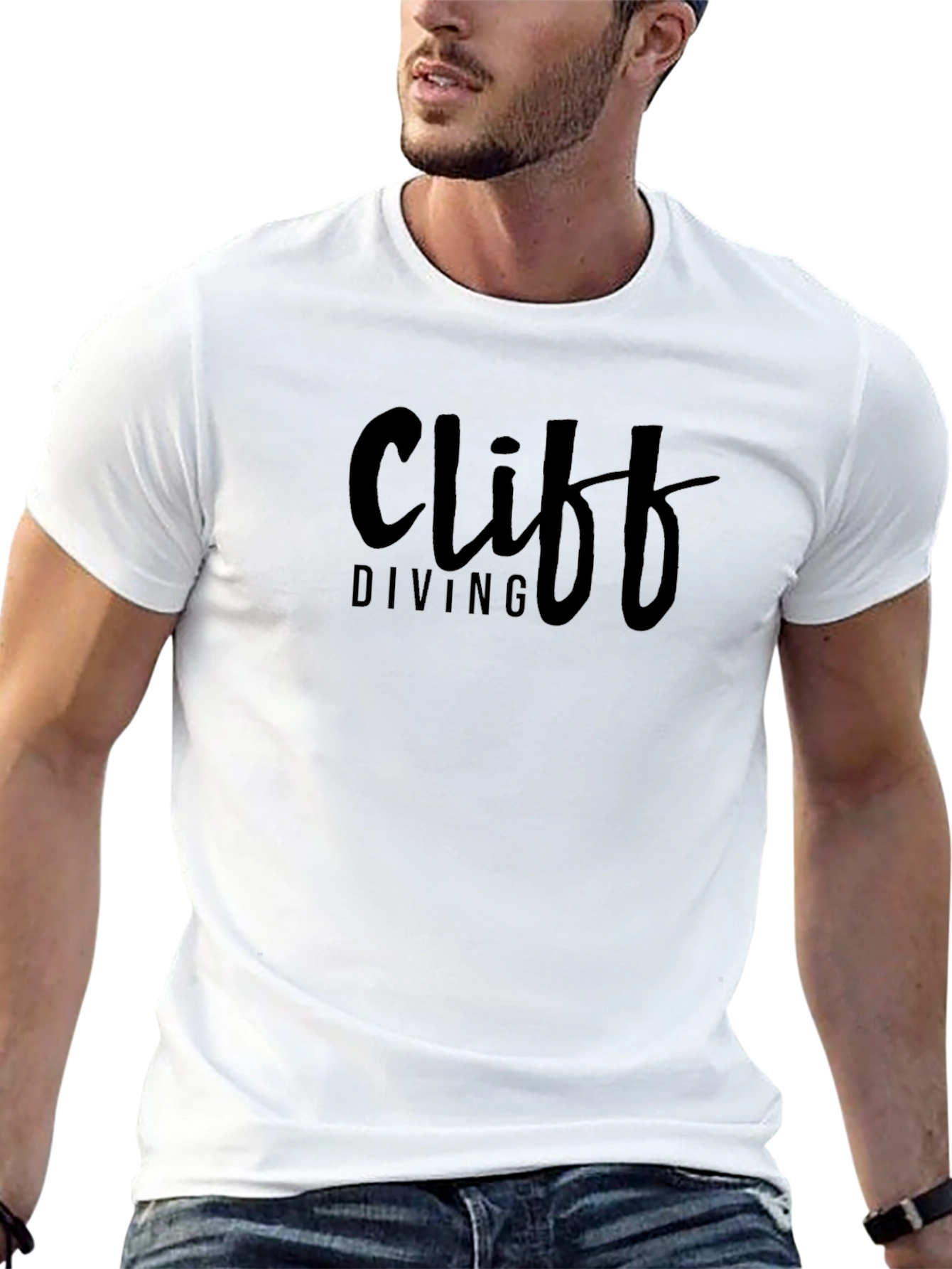 Cliff Diving Black T-Shirt for Adventurous Spirits