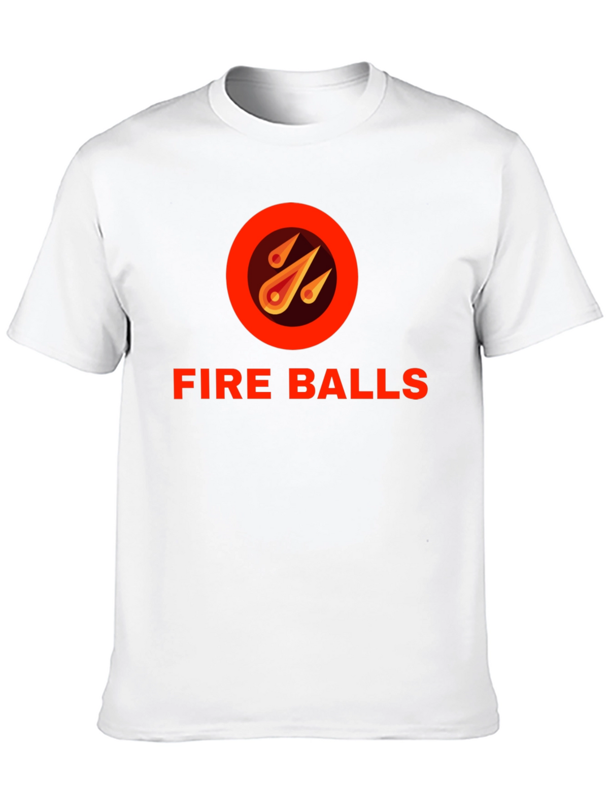 Fire Balls Graphic T-Shirt - Black Crew Neck Tee