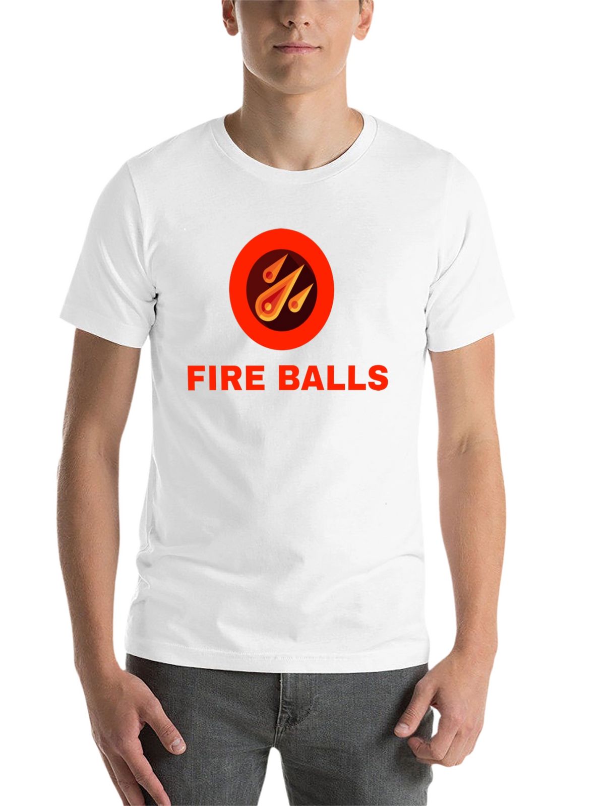 Fire Balls Graphic T-Shirt - Black Crew Neck Tee