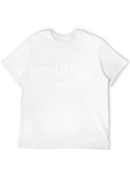 Life Happens Keep Living Black Graphic T-Shirt