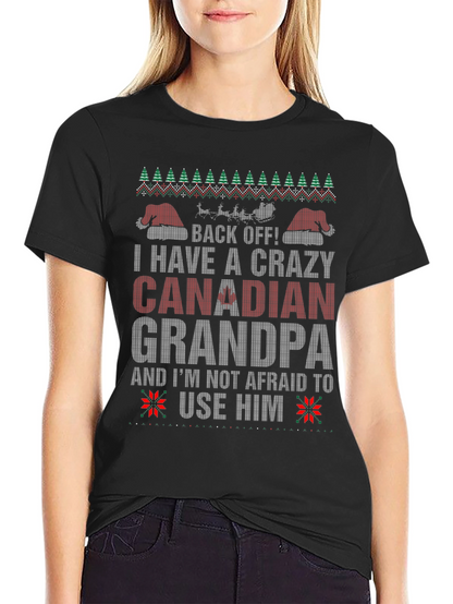 Crazy Canadian Grandpa Christmas T-Shirt