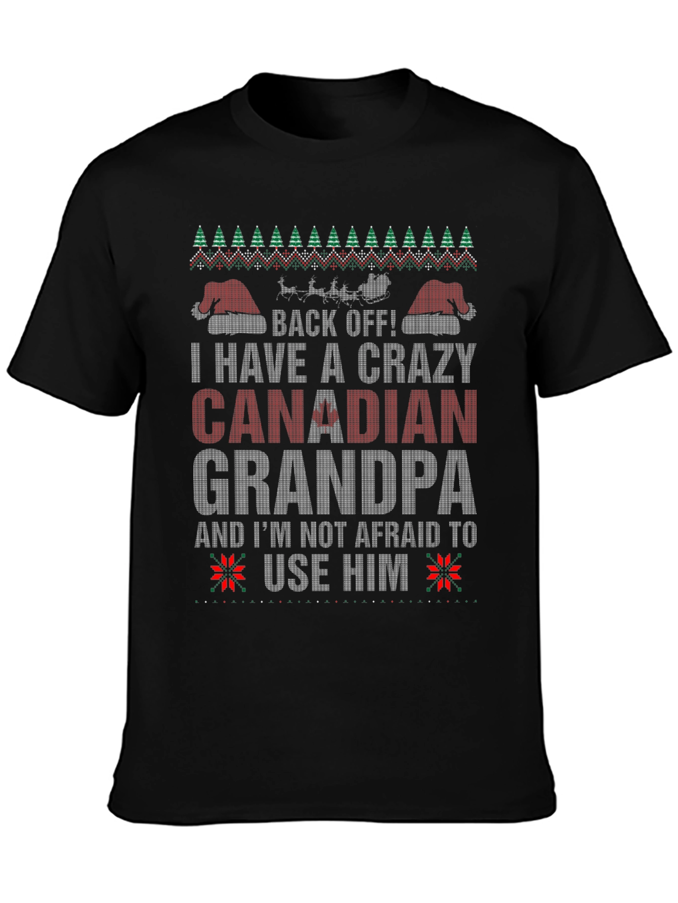 Crazy Canadian Grandpa Christmas T-Shirt