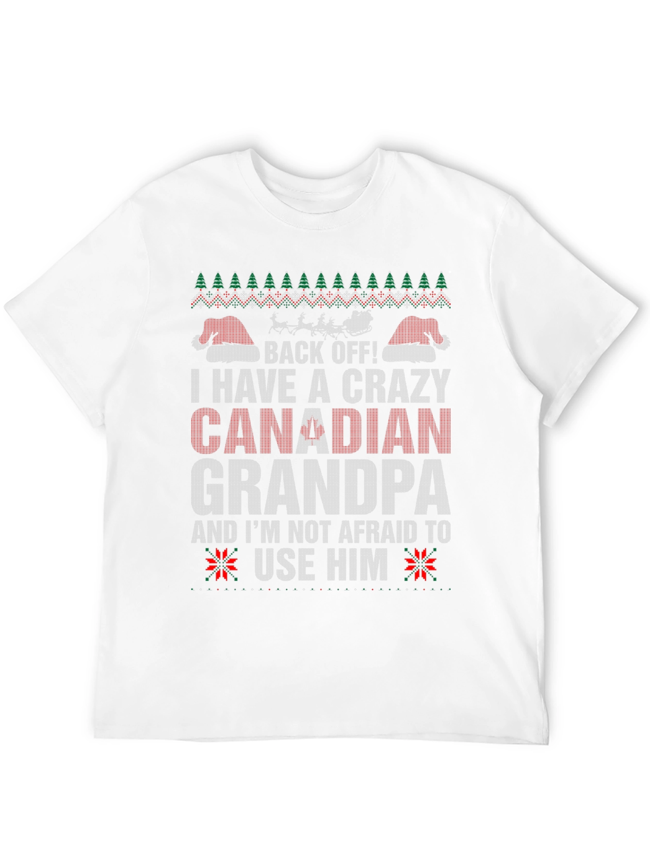Crazy Canadian Grandpa Christmas T-Shirt