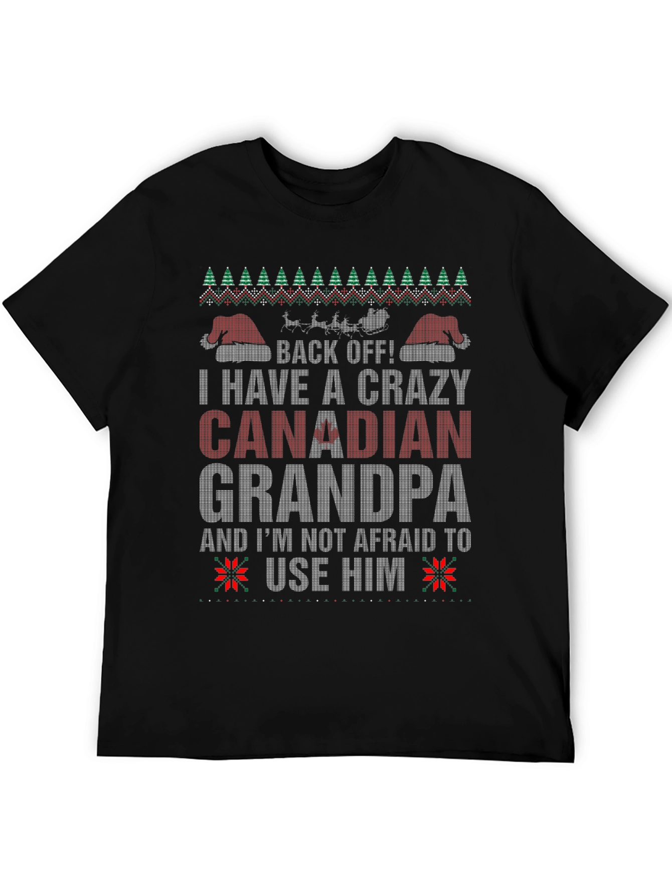 Crazy Canadian Grandpa Christmas T-Shirt