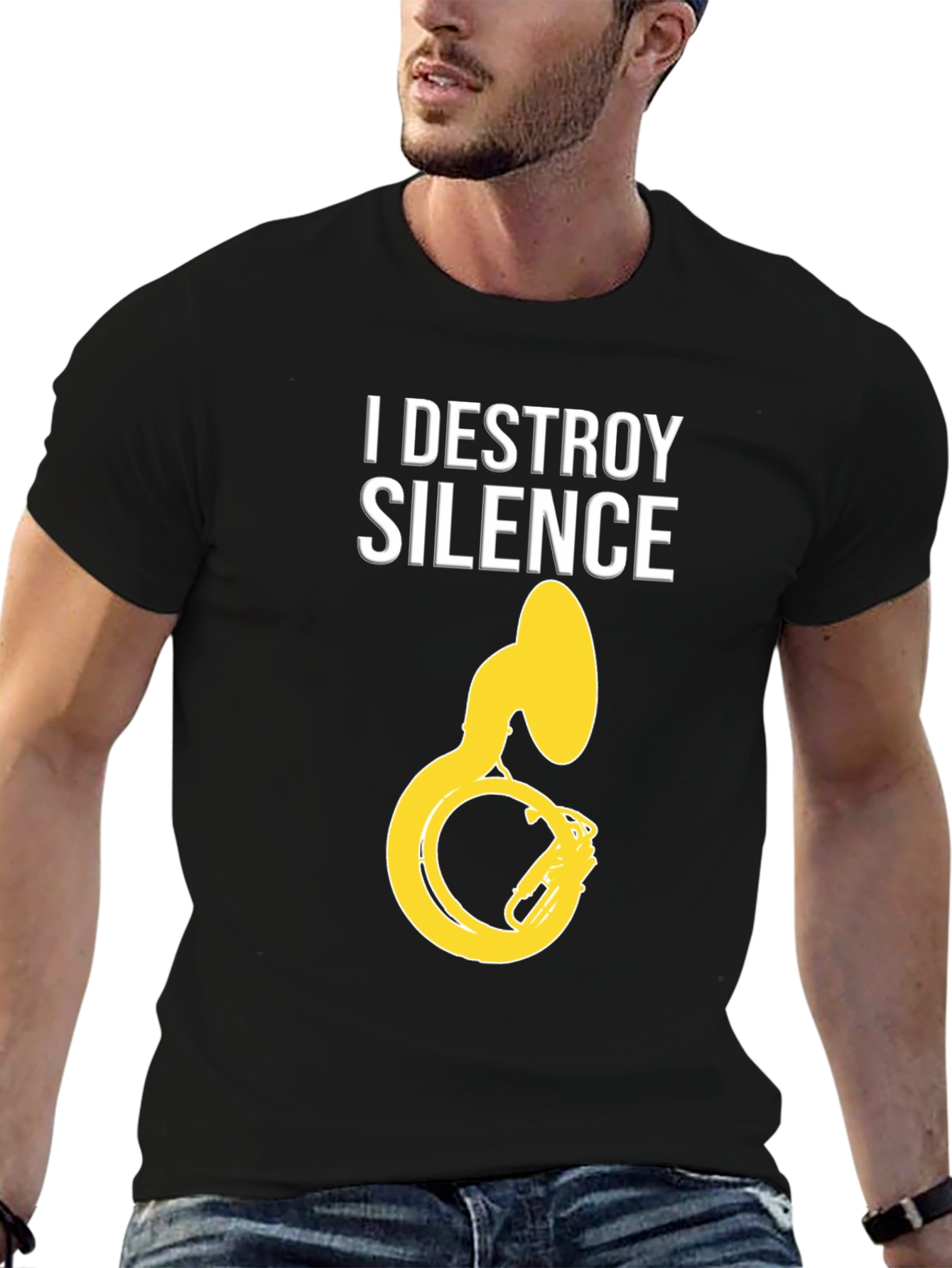 I Destroy Silence Tuba Graphic Tee - Black