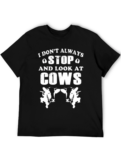 Funny Cow Lover Graphic T-Shirt - Black