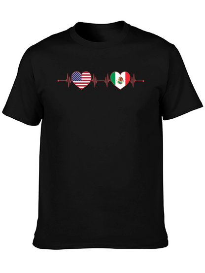 USA Mexico Heartbeat T-Shirt