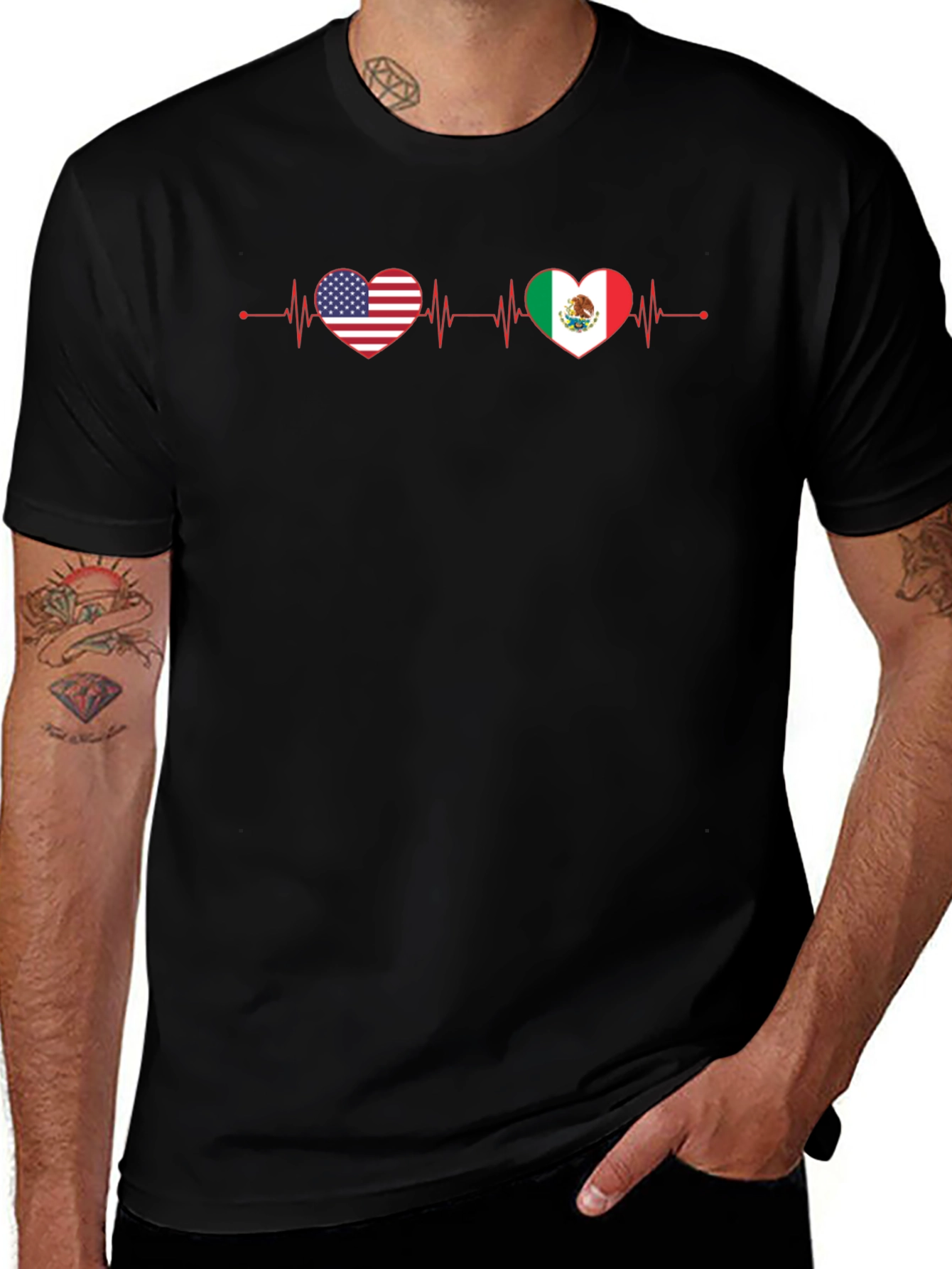 USA Mexico Heartbeat T-Shirt