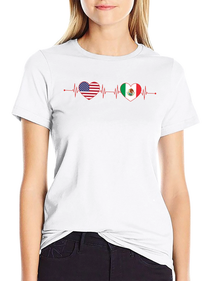 USA Mexico Heartbeat T-Shirt