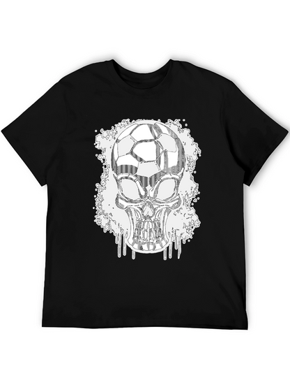 Soccer Skull Graphic Tee - Black Short Sleeve