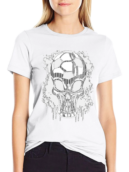 Soccer Skull Graphic Tee - Black Short Sleeve