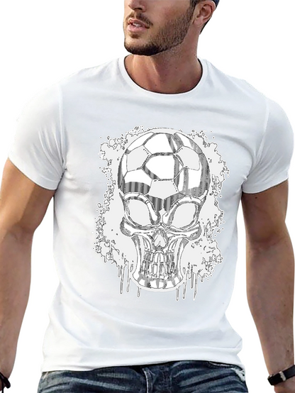 Soccer Skull Graphic Tee - Black Short Sleeve