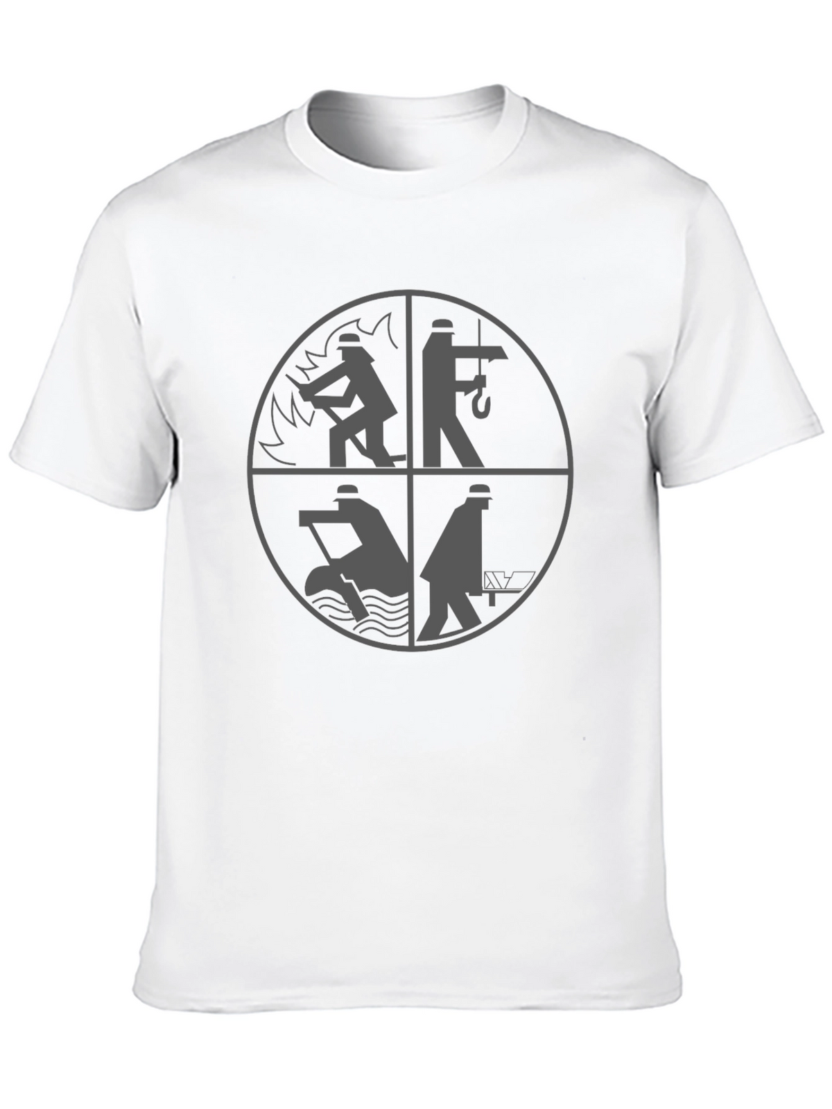 Worker Graphic Print Tee - Black