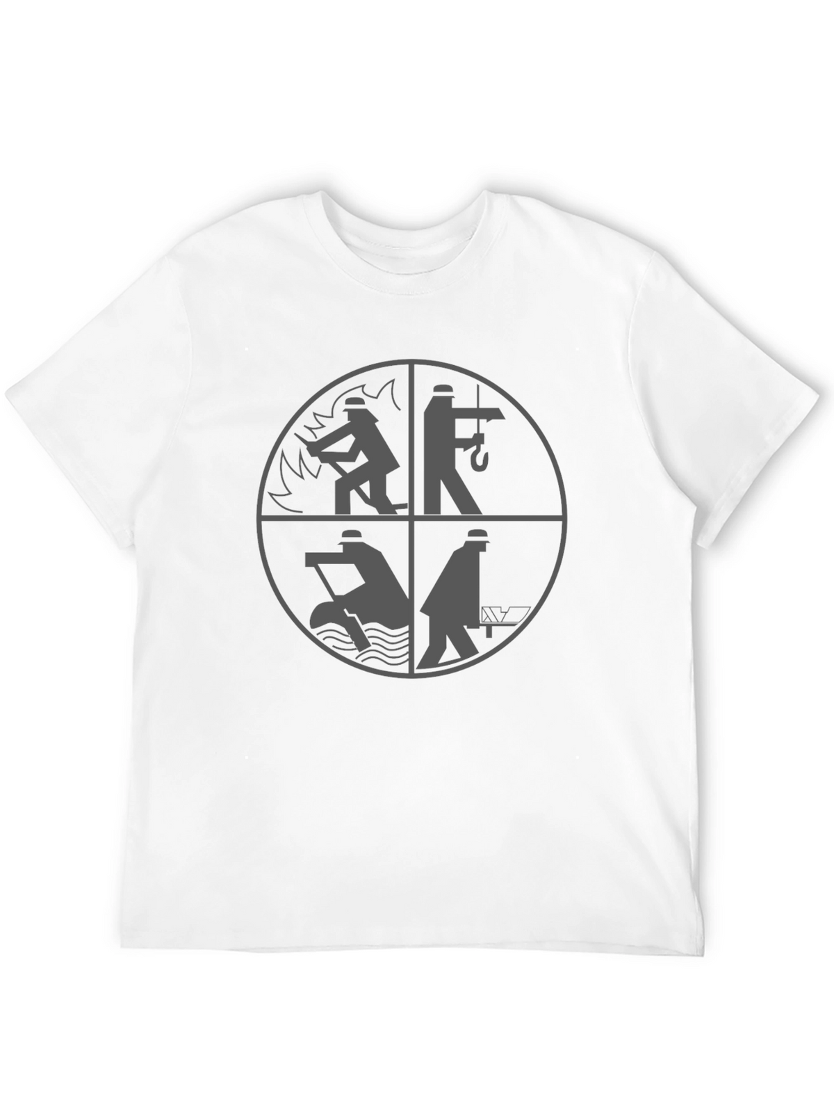 Worker Graphic Print Tee - Black