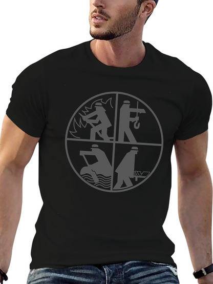 Worker Graphic Print Tee - Black