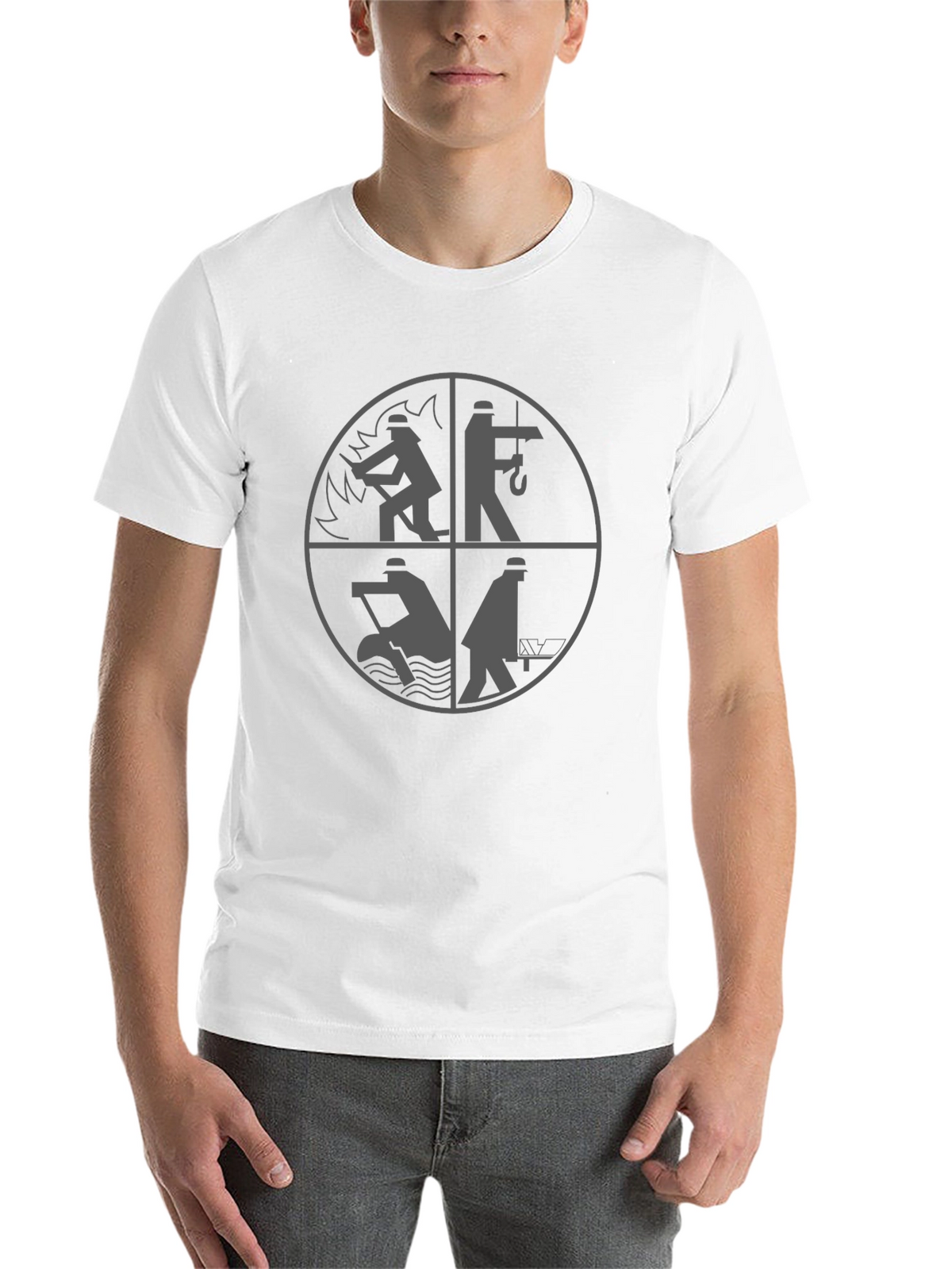 Worker Graphic Print Tee - Black