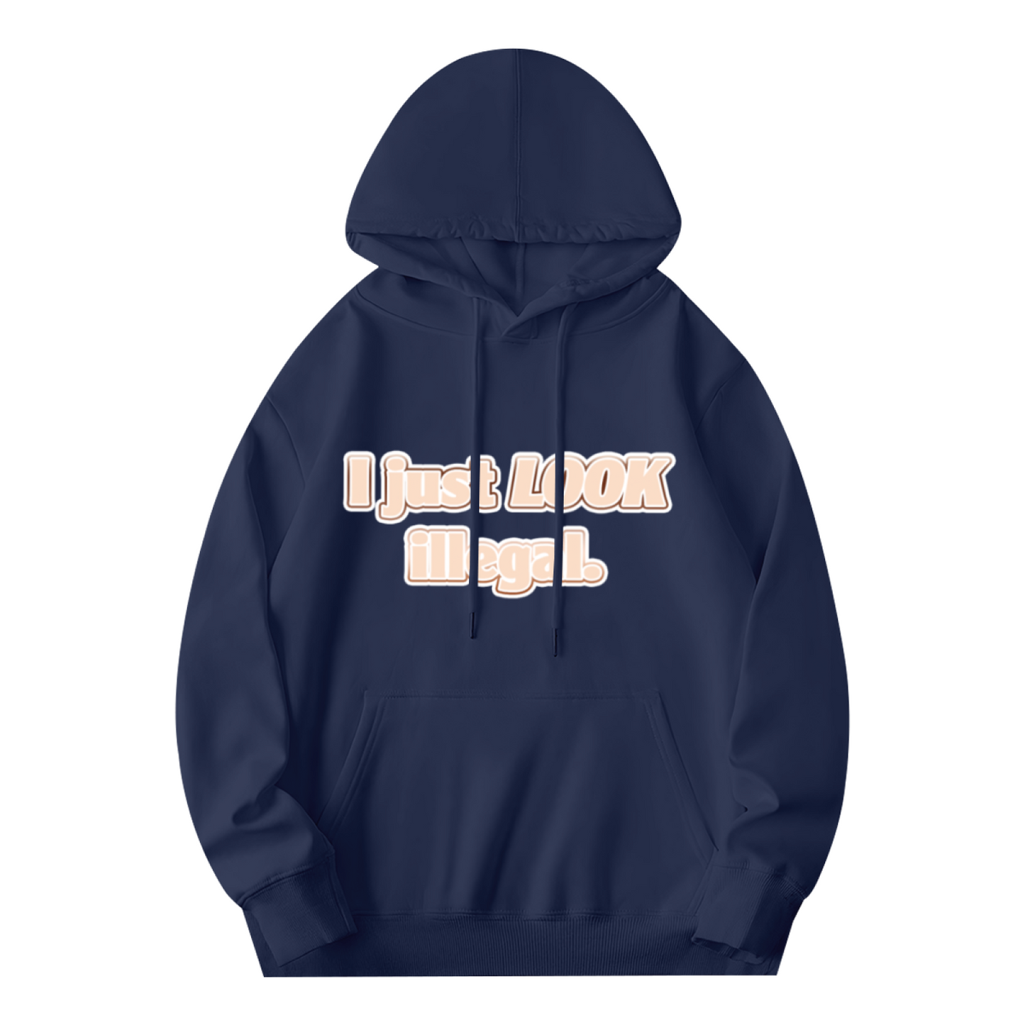 Funny Slogan I Just Look Illegal Print Hoodie, Men Casual Relaxed Cozy Pullover Hoodie