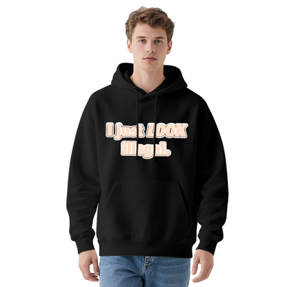Funny Slogan I Just Look Illegal Print Hoodie, Men Casual Relaxed Cozy Pullover Hoodie