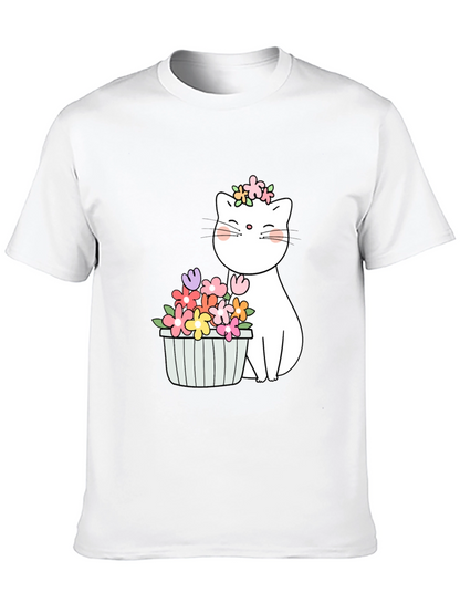 Floral Cat Graphic T-Shirt