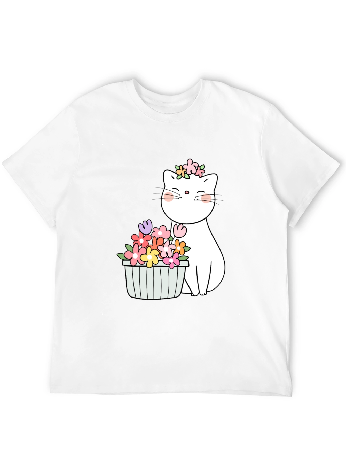 Floral Cat Graphic T-Shirt