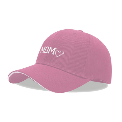 Sweet MOM Heart Pink Sandwich Brim Baseball Cap Mother¡¯s Day Gift Hat