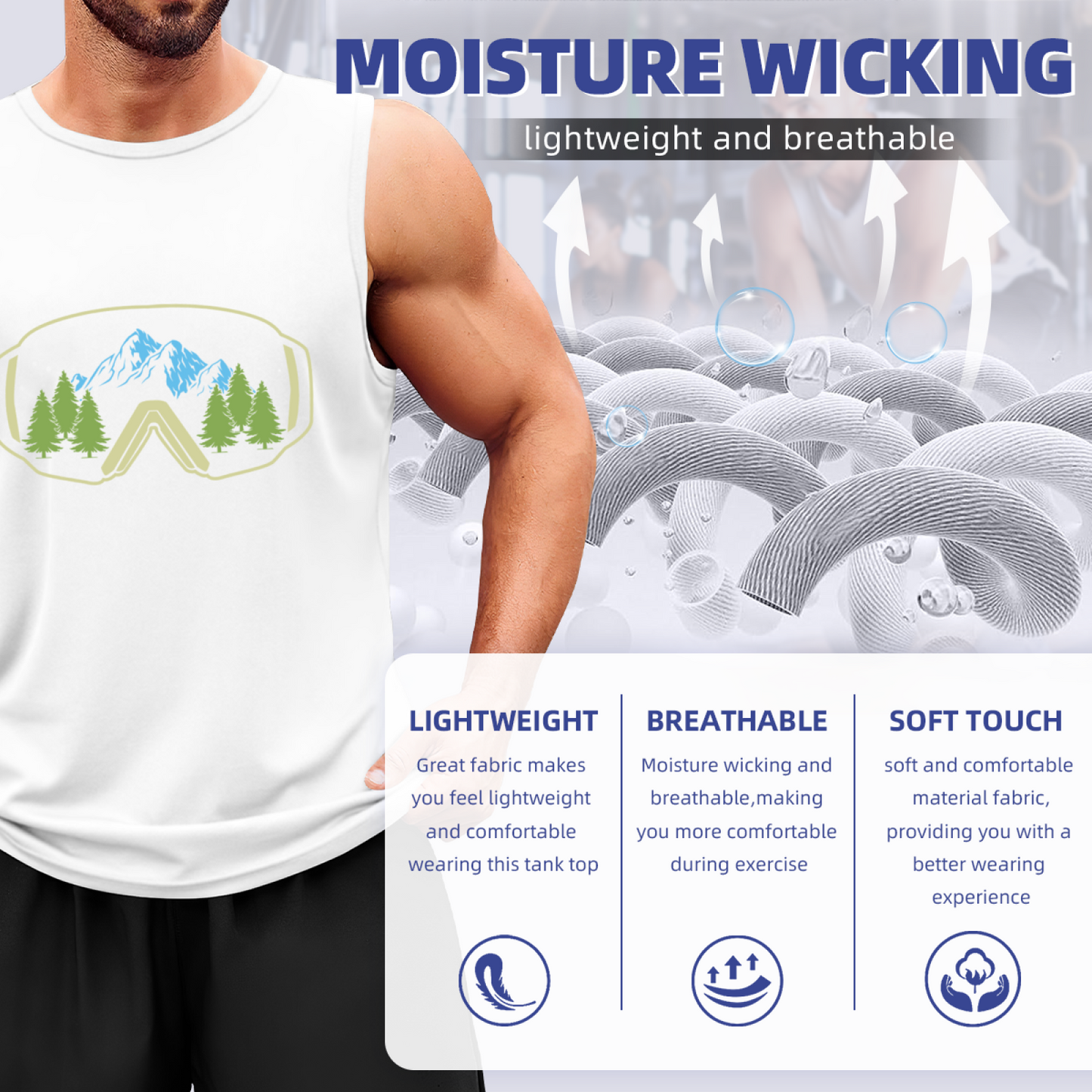 Mountain Ski Goggles Outdoor Sports Men¡¯s Sleeveless Tank