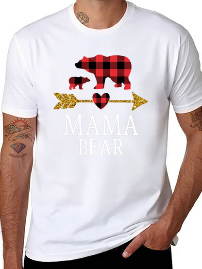 Mama Bear Buffalo Plaid Arrow Graphic Tee