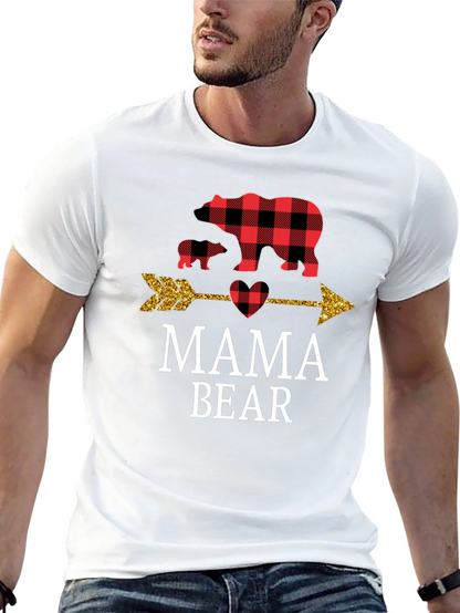 Mama Bear Buffalo Plaid Arrow Graphic Tee