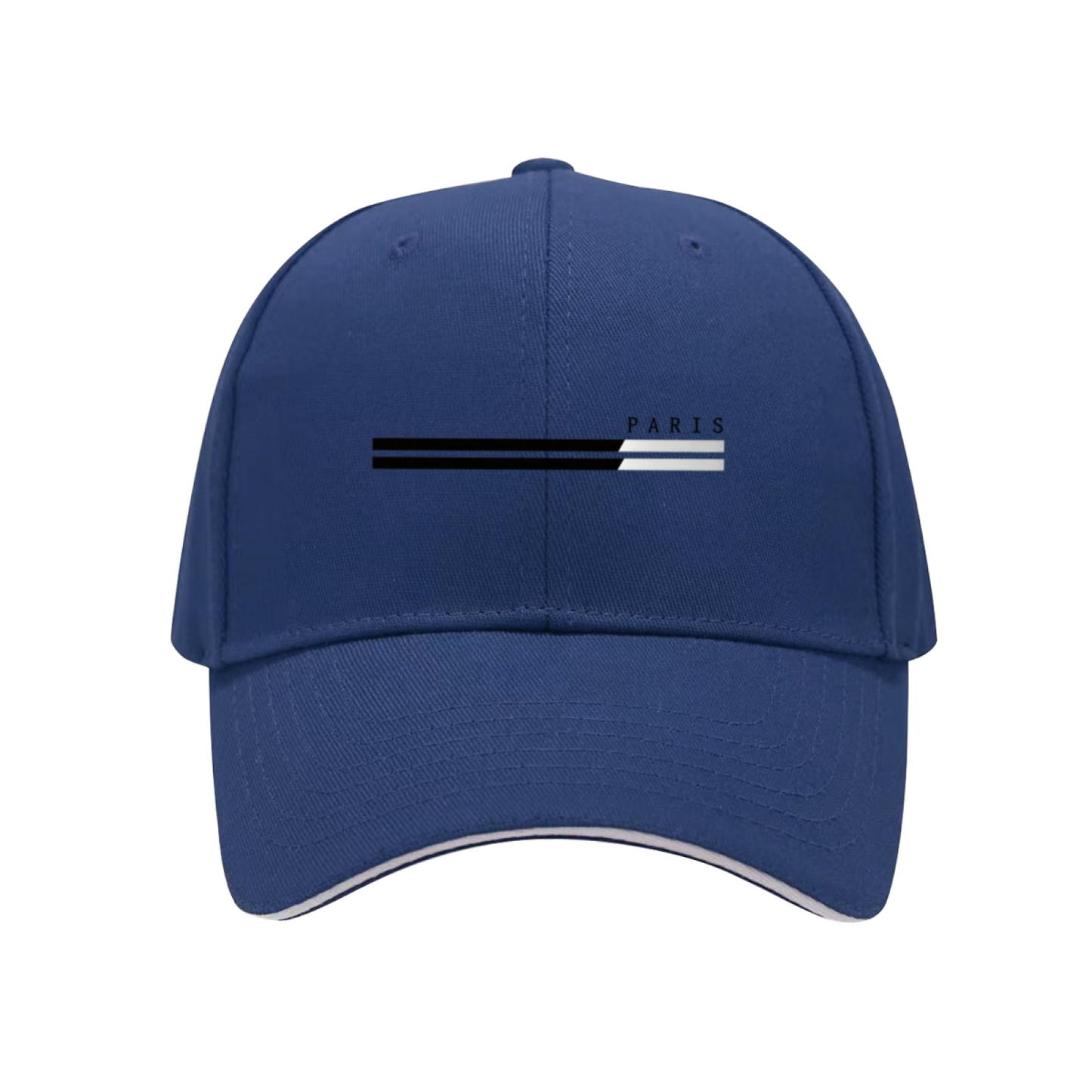 Minimal Paris Stripe Print Red Sandwich Brim Baseball Cap, Elegant City Style Sun Hat