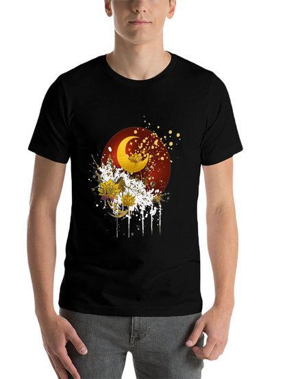 Celestial Moon & Lotus Graphic Tee
