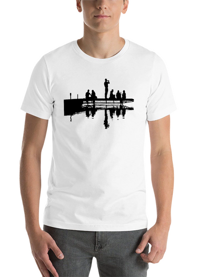 Silhouette Dock Scene Graphic Tee - Black