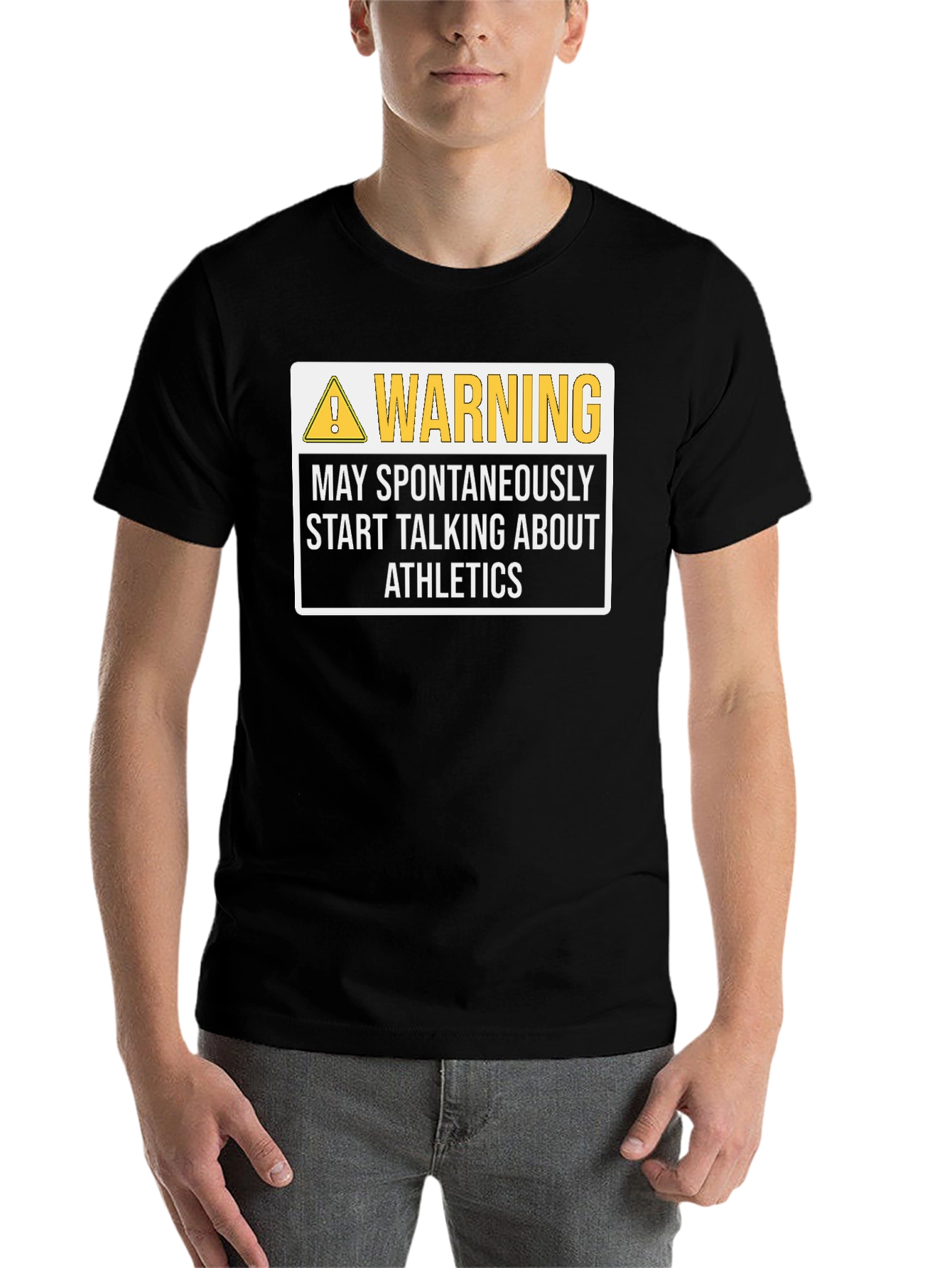 Warning May Spontaneously Start Talking About Athletics T-Shirt