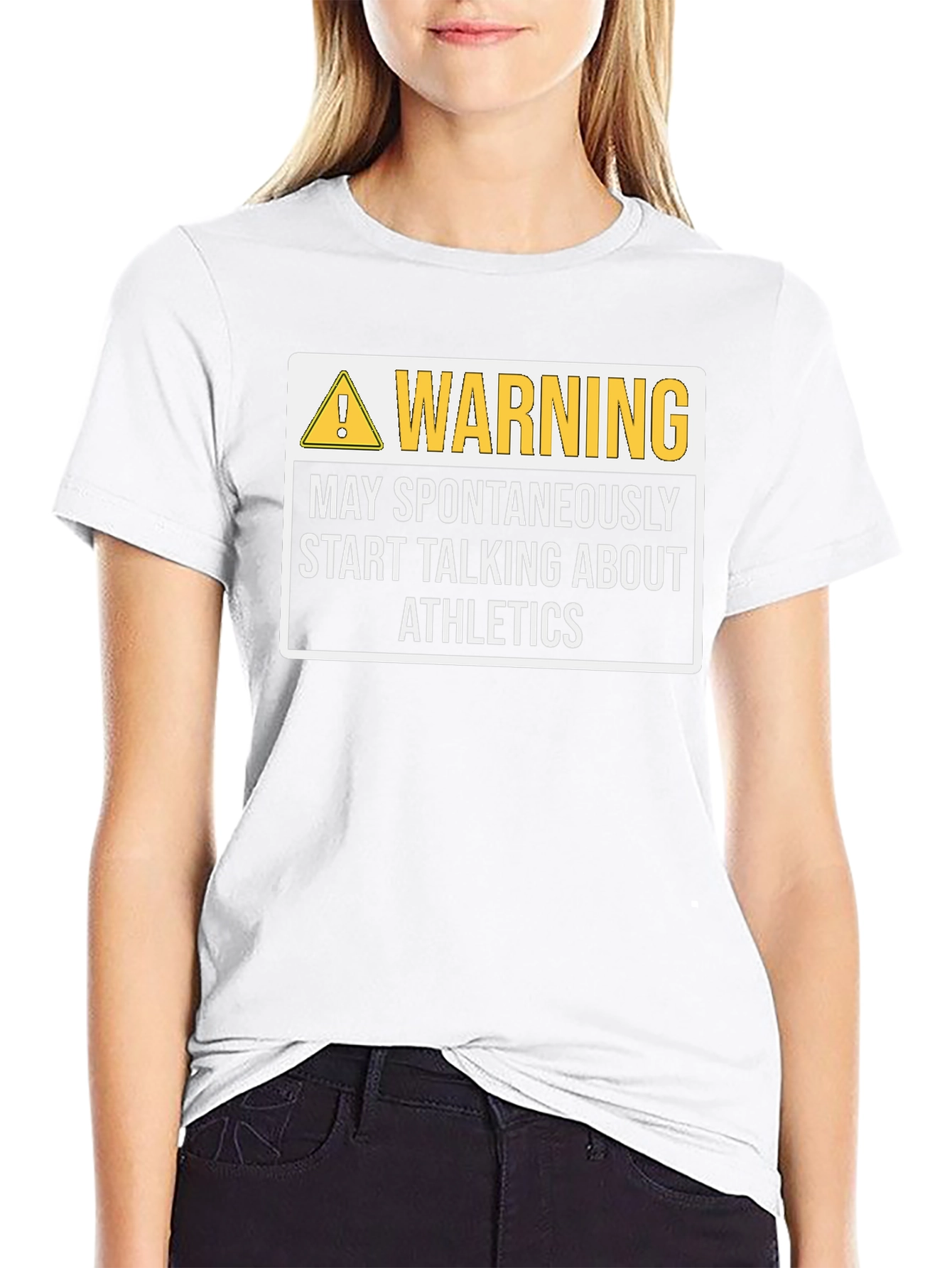 Warning May Spontaneously Start Talking About Athletics T-Shirt