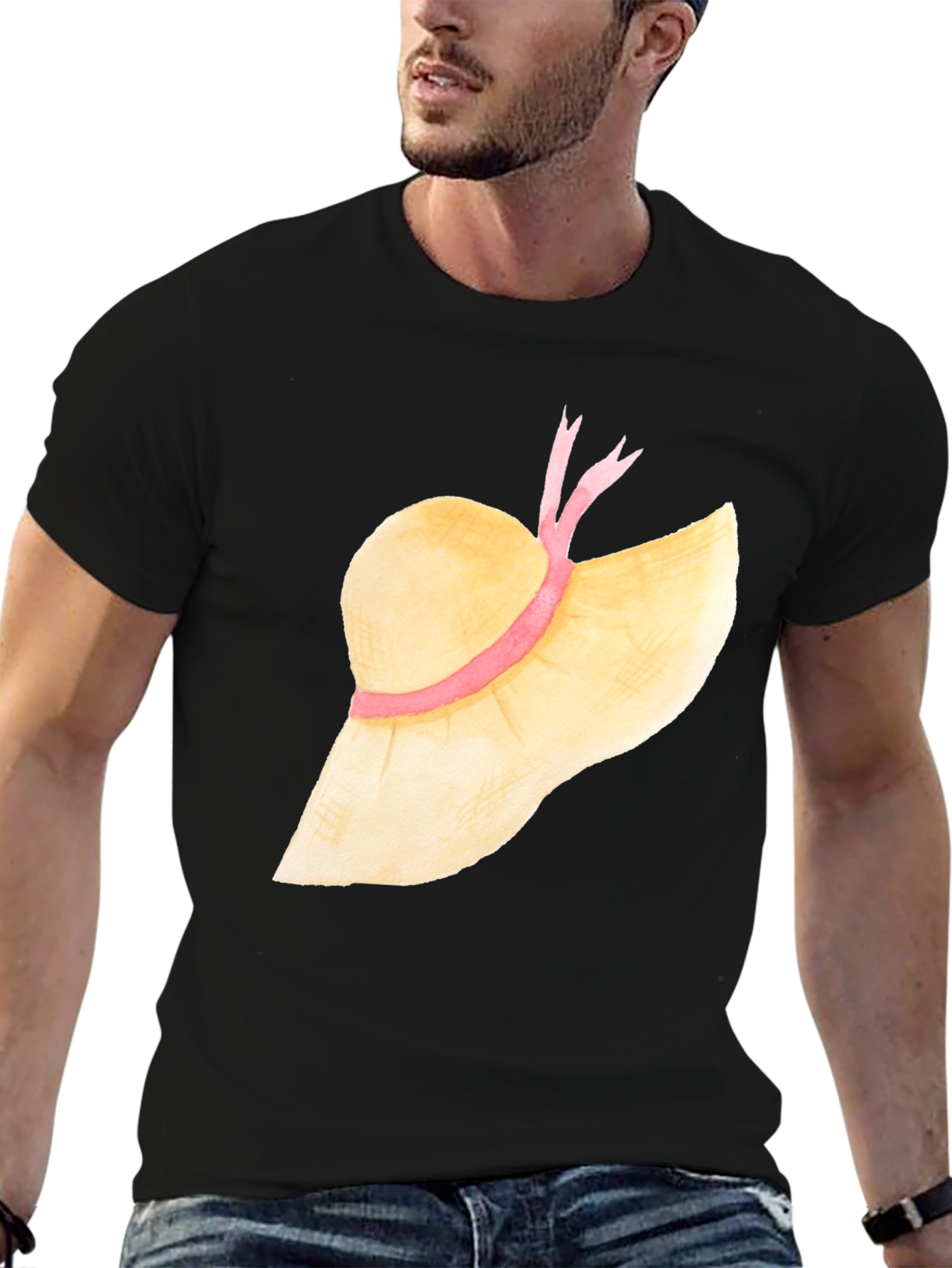 Sun Hat Graphic Tee - Stylish Summer T-Shirt