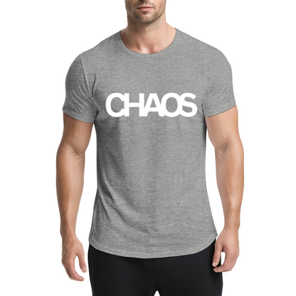 Minimal Chaos Letter Dark Navy T-Shirt, Dark Cool Daily Basic Oversized Tee