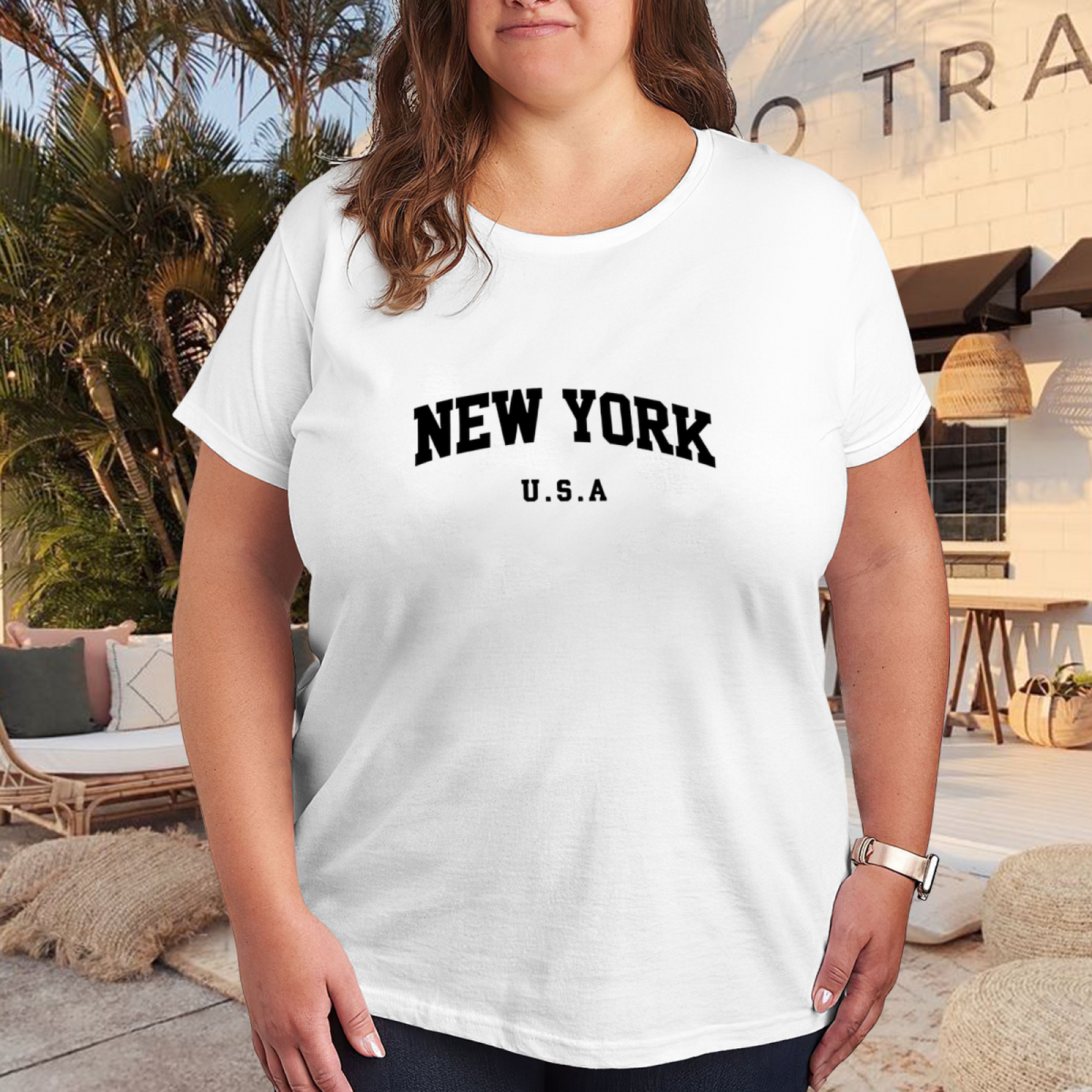 Vintage Varsity New York USA Classic City Pride Everyday Graphic Tee