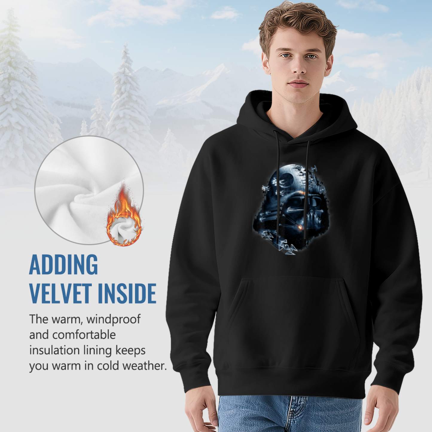 Dark Art Darth Vader Star Wars Hoodie, Soft Comfort Fan Favorite Black Hoodie